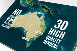 3D Physical Map - Australia and Oceania FCP 44742637
