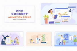 DNA Testing Process Flat Design Character Animation Scene 48571574