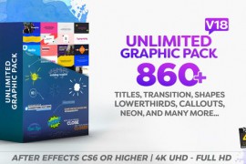 Unlimited Shapes / Titles / Transitions / Lower Thirds & Elements Graphic Pack 12002012