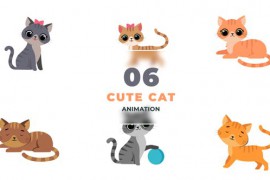 Cute Cats 2D Vector Animation Scene 47390217