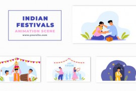 Indian Traditional Festivals Celebration Character Animation Scene 47275608