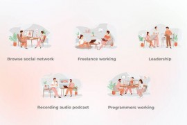 Programmers working - Flat concept 42463243