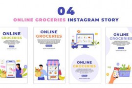 Eye Catching Online Groceries Order Flat Vector Instagram Story 47455452