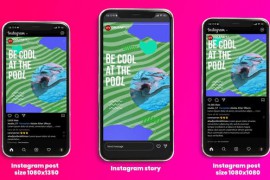 Swimming Pool Promo Instagram Story, Post (3 in 1) | MOGRT 44458986