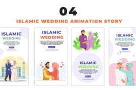 Islamic Wedding Avatar Character 2D Vector Instagram Story 48660814