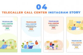 Animated 2D Flat Telecaller and Call Center Instagram Story 48623629
