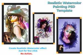 Realistic Watercolor PSD Template 4570617