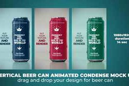 Free Download:Vertical Beer Can Animated Condense Mock Up 59020930