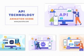 Flat Design API Technology Creating 2D Character Animation Scene 48571085