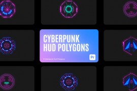 Cyberpunk HUD Polygons for Premiere Pro 44650844