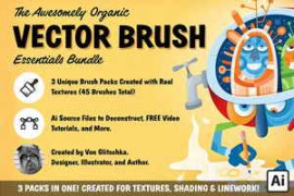 RetroSupply – The Awesomely Organic Vector Brush Essential Bundle for Adobe Illustrator