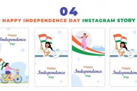 Creative Indian Independence Day 2D Character Instagram Story 47460416