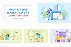 Flat Design Animation Scene of Characters Organizing Work Time 47865710