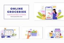 Online Grocery Order Character Animation Scene 47249094