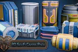 Blender Market – Blender & Unreal Engine Massive Stylized Sci-Fi Crate Pack
