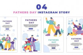 Animated World Father's Day Flat Character Instagram Story 47441471