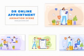 Online Doctor Appointment and Consultation Animation Scene 49459596