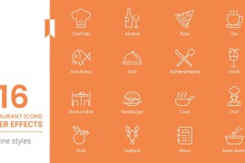 Restaurant Line Icons Pack 43930072