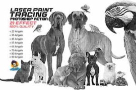 Laser Paint Tracing Photoshop Actions