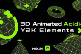 3D Animated Acidic Y2K Elements For Premiere Pro 50864701