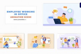 Flat 2D Design Performing Tasks at the Office Animation Scene 49481343