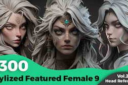 ArtStation – +300 Stylized Featured Female 9 Head Sculpt Reference Images(4k)