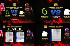 Sports Team Broadcast Pack // Football Scoreboard Team vs card 47053845