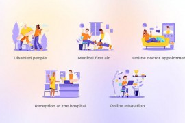 Online doctor appointment - Big Character Tool Set Concept 44422831