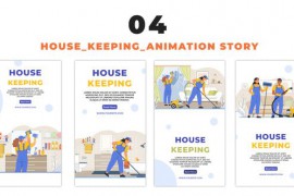 House Keeping Services Flat Design Character Instagram Story 48662412
