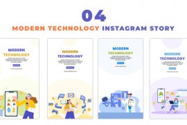 Modern Technology Flat 2D Character Instagram Story 48623746