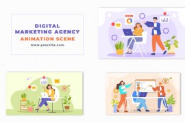 Digital Marketing Agency Vector 2D Animation Scene 49457263