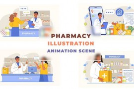 Pharmacy Illustration Animation Scene 42925696