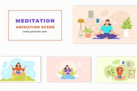 2D Animation Scene of a Flat Character Engaged in Meditation 47865862