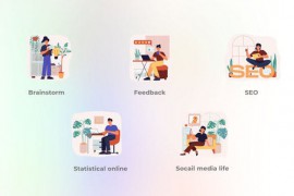 Social Media Life - Flat Concept of Smiling People 49280651