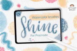 Shimmer glitter watercolor Procreate