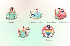 Happy People Standing Together - Flat Concepts-Colorful 45021247