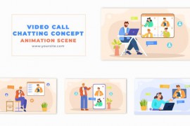 Video Call Meeting Flat Design Character Animation Scene 49459123