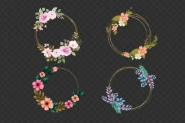Floral Circle Wreath Frame Pack Alpha 49509628