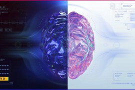 HUD UI SCREEN 1/ AI Display/ Brain/ Core/ Hitech/ Blockchain/ Processor/ Data Analysis/ Infographics