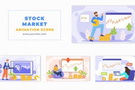 Stock Buy and Sell Flat Character Animation Scene 47494548