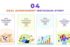 Goal Oriented Flat Design Animated Character Instagram Story 48625136