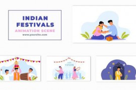 Indian Traditional Festivals Celebrating Character Animation Scene 47354791