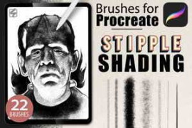 22 Procreate Brushes – Stipple Shading
