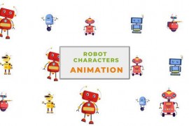 Robot Characters Explainer Animation Scene 43396765