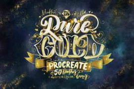 CreativeMarket – Pure Gold Procreate Brushset 5419504