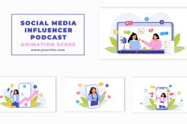 Social Media Influencer And interview podcast animation Scene 47248982