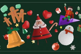 3D Christmas Social Icons Pack 42203354