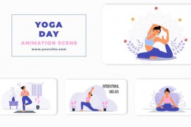 Yoga Day Character Animation Scene 46417043