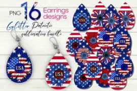 Free Download:Patriotic USA Sunflower| Teardrop earring sublimation bundle