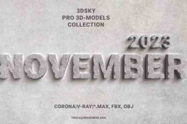  [3D Models] 3DSky Pro 3D-Models Collection November 2023 [Corona|V-Ray|*.max, FBX, OBJ]